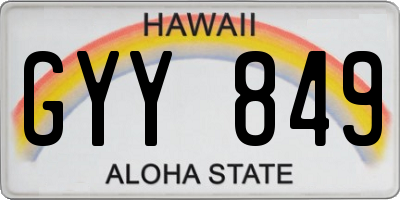 HI license plate GYY849
