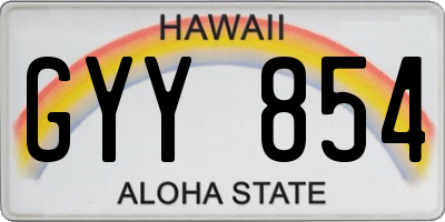 HI license plate GYY854
