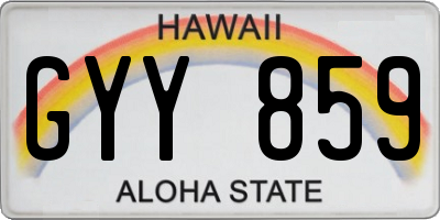 HI license plate GYY859