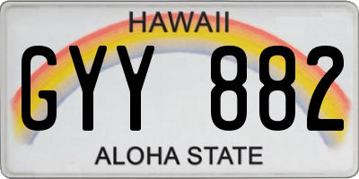 HI license plate GYY882