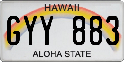 HI license plate GYY883