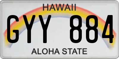 HI license plate GYY884