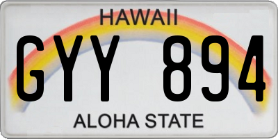 HI license plate GYY894