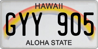 HI license plate GYY905