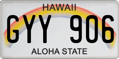 HI license plate GYY906
