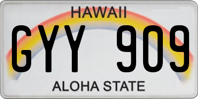HI license plate GYY909