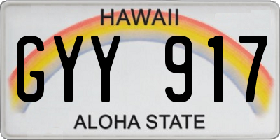 HI license plate GYY917