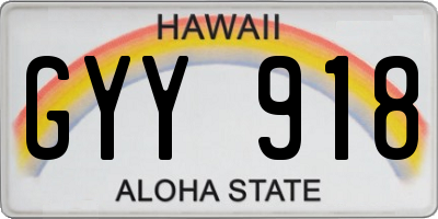 HI license plate GYY918