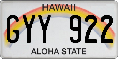 HI license plate GYY922