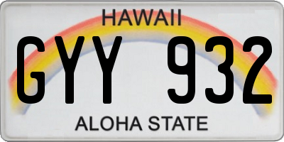 HI license plate GYY932
