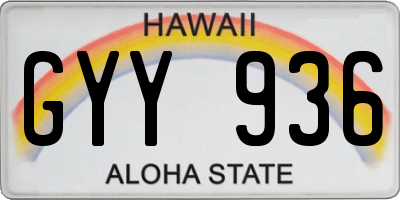 HI license plate GYY936