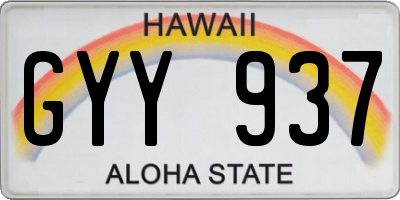 HI license plate GYY937