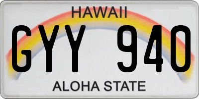 HI license plate GYY940