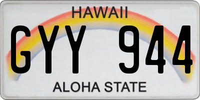 HI license plate GYY944