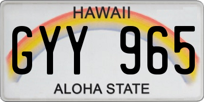 HI license plate GYY965