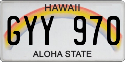 HI license plate GYY970