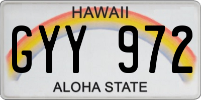 HI license plate GYY972