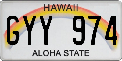 HI license plate GYY974