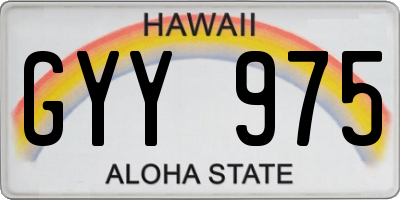 HI license plate GYY975