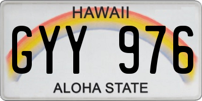 HI license plate GYY976