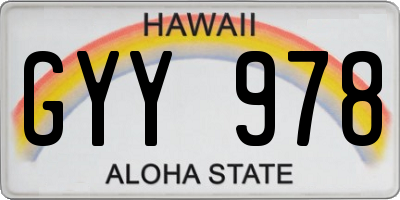 HI license plate GYY978