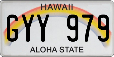 HI license plate GYY979