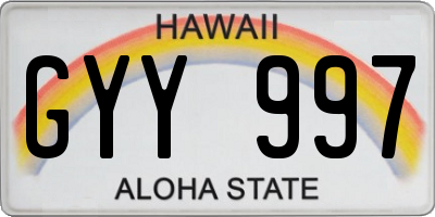 HI license plate GYY997