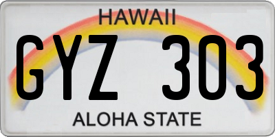 HI license plate GYZ303