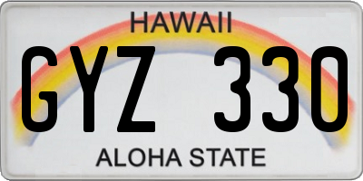 HI license plate GYZ330