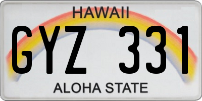 HI license plate GYZ331