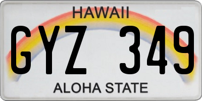HI license plate GYZ349