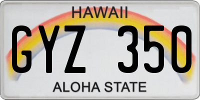 HI license plate GYZ350