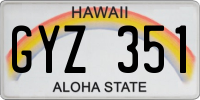 HI license plate GYZ351