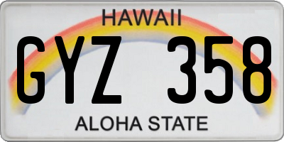 HI license plate GYZ358