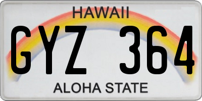HI license plate GYZ364