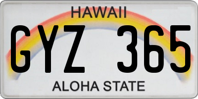 HI license plate GYZ365