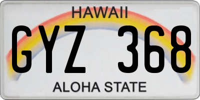HI license plate GYZ368