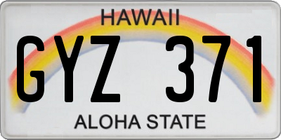 HI license plate GYZ371