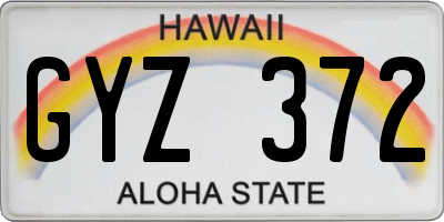 HI license plate GYZ372