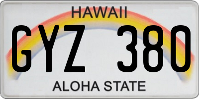 HI license plate GYZ380