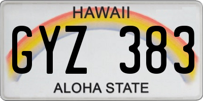 HI license plate GYZ383