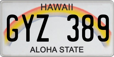 HI license plate GYZ389