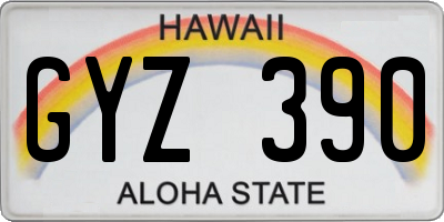 HI license plate GYZ390
