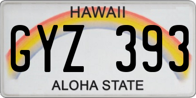 HI license plate GYZ393