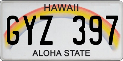 HI license plate GYZ397