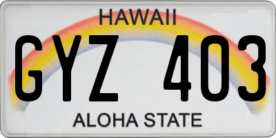 HI license plate GYZ403