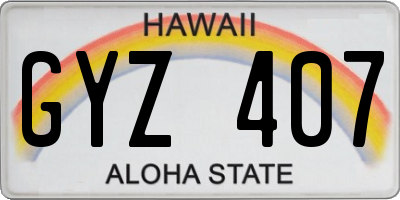 HI license plate GYZ407