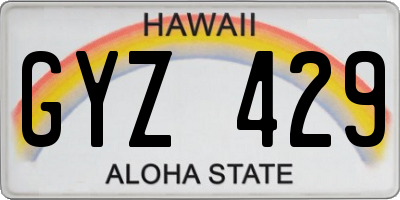 HI license plate GYZ429