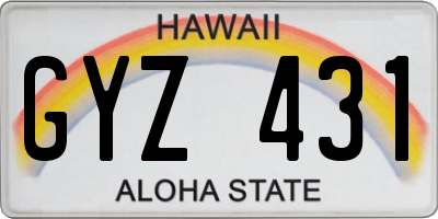 HI license plate GYZ431