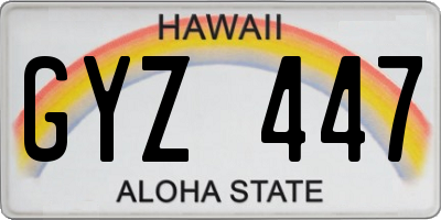 HI license plate GYZ447